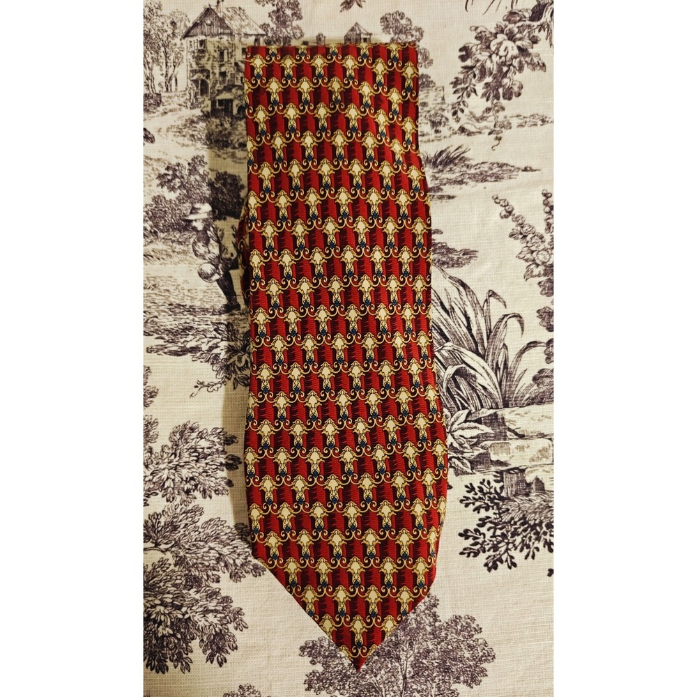 Vintage Designer Valentino Tie/Cravatte Made In Italy red Design